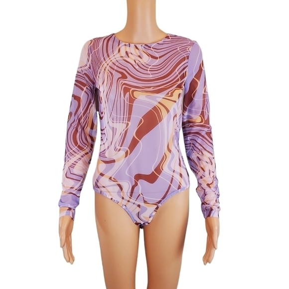 ASOS Design sheer long sleeve bodysuit - Picture 2 of 12